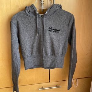 Cropped hoodie.